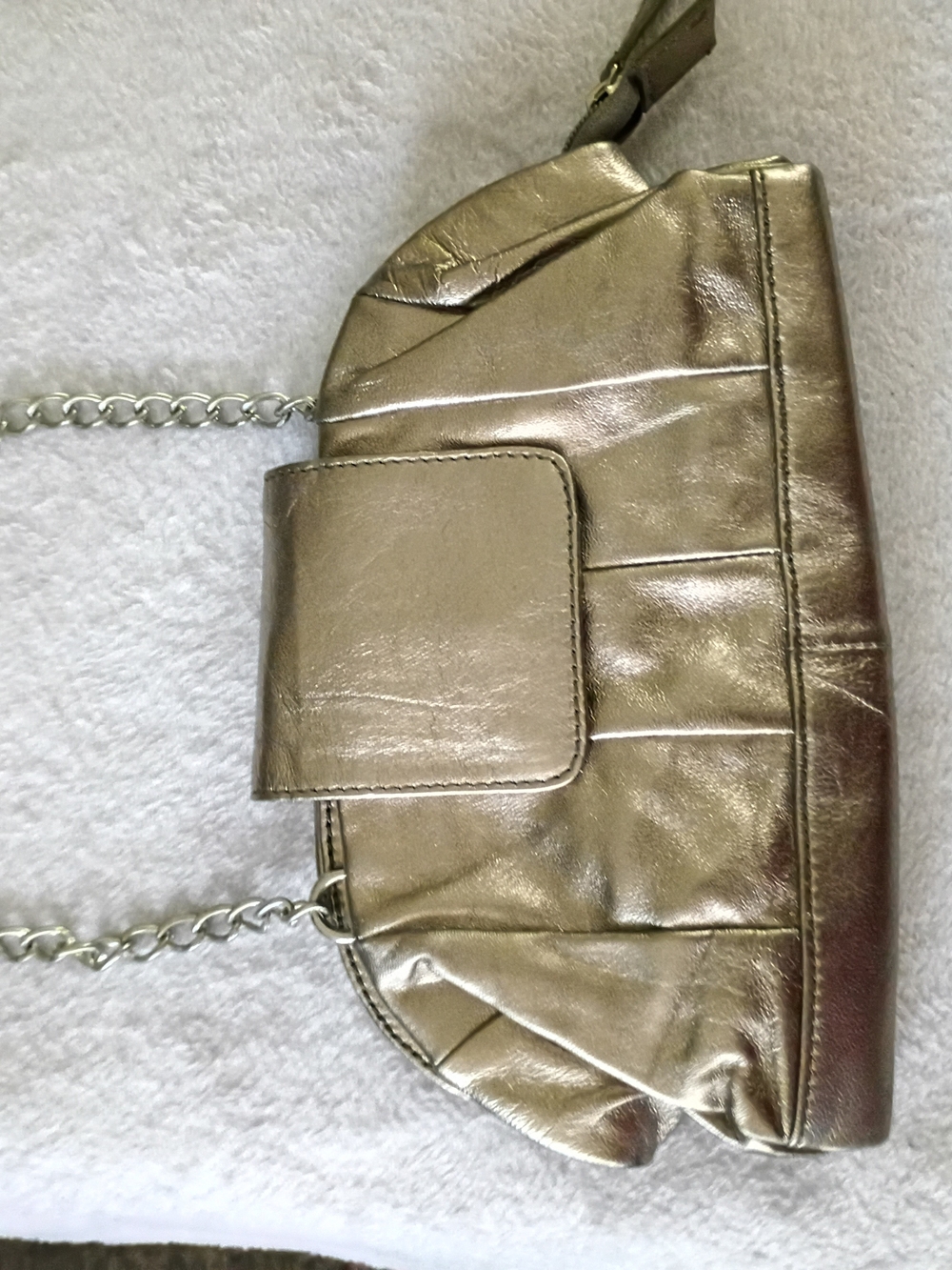 Metallic Gold/Silver Evening Chain Crossbody Strap Bag
